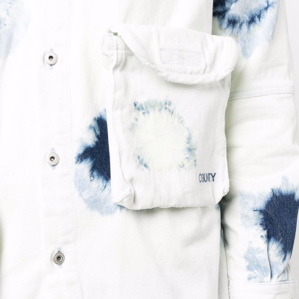 MARCELO BURLON Men's Shibori 4-Pocket Denim Shirt - Picture 4 of 9